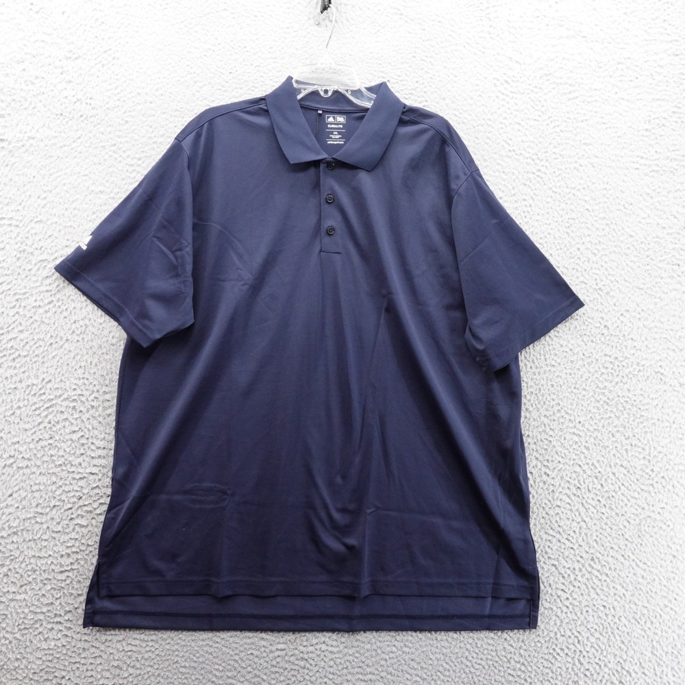 Adidas Golf Climalite Polo Shirt Mens 2XL Navy Blue Performance Golf NEW